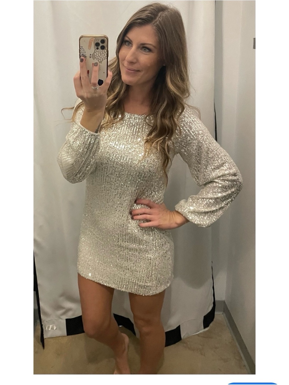 Z Supply Silver Sequin Mini Dress